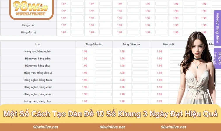 Dàn Đề 10 Số Khung 3 ngày - Cách Tạo Dàn Hiệu Quả 425 Người chơi dễ dàng áp dụng các phương pháp soi cầu
