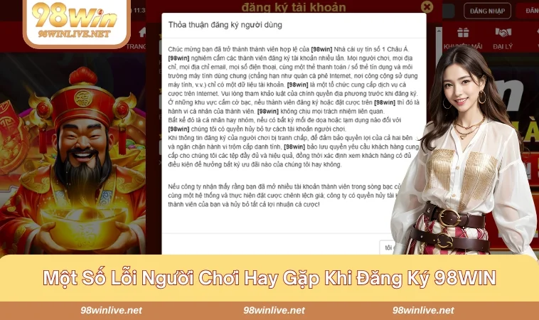 Đăng Ký 98WIN 200 Những sai sót thường gặp và cách khắc phục nhanh chóng