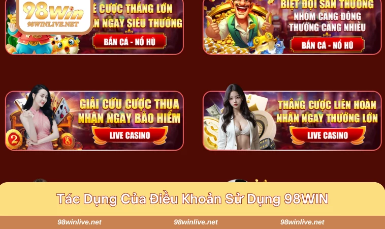 Điều khoản sử dụng 98WIN thiết lập chặt chẽ đảm bảo quyền lợi khách hàng